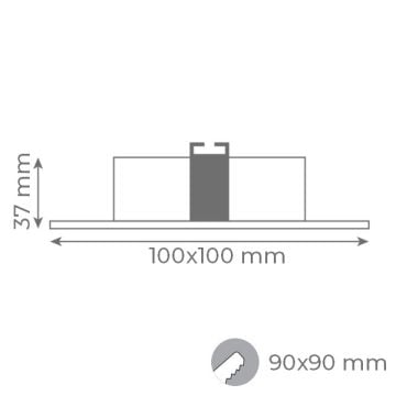 goldX ZE781-BE Bronz Eskitme Sıva Altı Kare Spot Kasası
