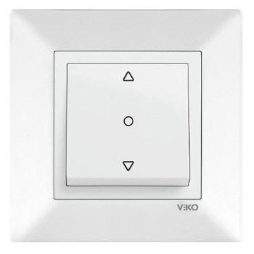 VİKO Novella/Trenda 92605772 Tek Düğmeli Jaluzi Kumanda Anahtarı Düğmesi [Beyaz]