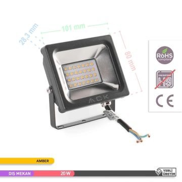 ACK AT61-02082 20 Watt LED Projektör - Amber