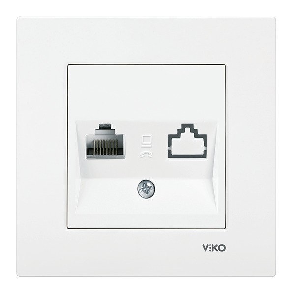 VİKO Karre/Meridian 90967078 Data Prizi (RJ45 CAT6) [Beyaz]