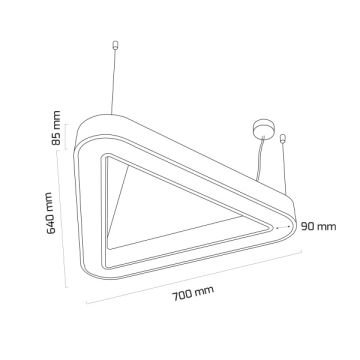 GOYA GY 8116-60 Siyah/Beyaz Kasa 36 Watt 64x64x70 cm Üçgen Halka Lineer Sarkıt Armatür