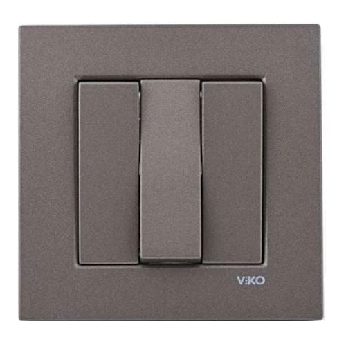 VİKO Novella/Trenda 92605368 Üçlü Anahtar Düğmesi [Antrasit]