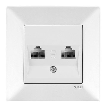 VİKO Karre/Meridian 90967034 İkili Data Prizi (2xRJ45 CAT5E) [Beyaz]