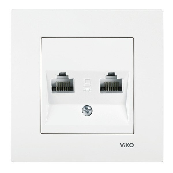 VİKO Karre/Meridian 90967034 İkili Data Prizi (2xRJ45 CAT5E) [Beyaz]