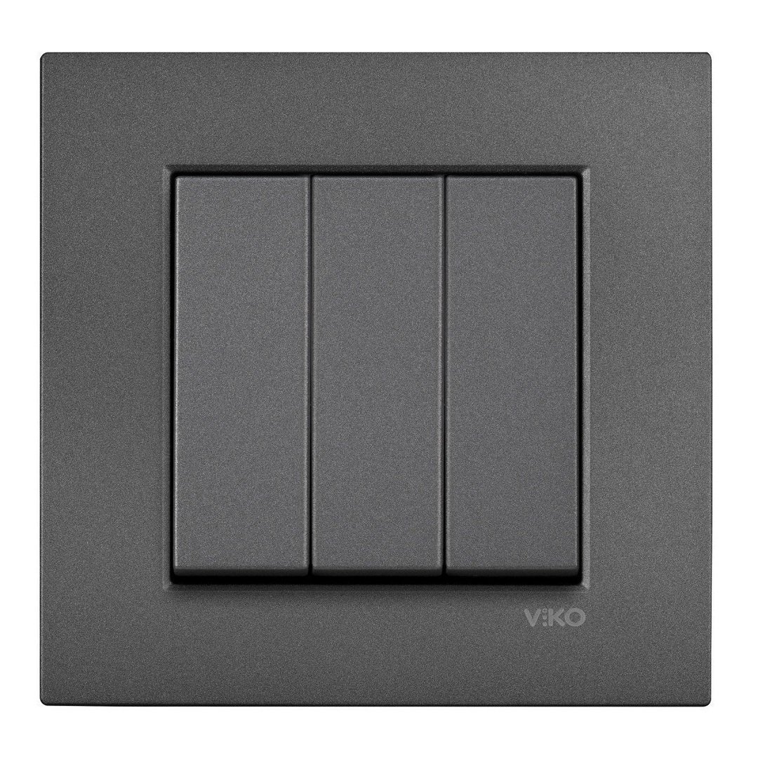 VİKO Novella/Trenda 92605468 Üçlü Anahtar Düğmesi [Füme]