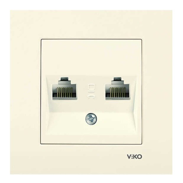 VİKO Karre/Meridian 90967234 İkili Data Prizi (2xRJ45 CAT5E) [Krem]