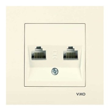 VİKO Karre/Meridian 90967234 İkili Data Prizi (2xRJ45 CAT5E) [Krem]