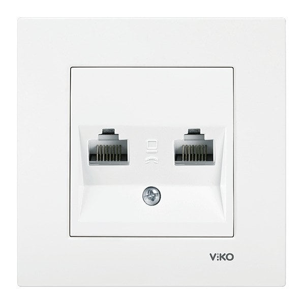 VİKO Karre/Meridian 90967079 İkili Data Prizi (2xRJ45 CAT6) [Beyaz]