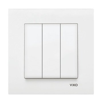VİKO Novella/Trenda 92605768 Üçlü Anahtar Düğmesi [Beyaz]
