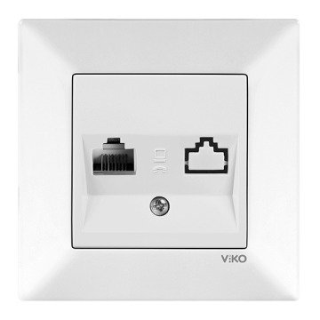 VİKO Karre/Meridian 90967013 Nümeris-Telefon Prizi (RJ11) [Beyaz]