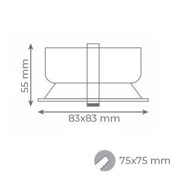goldX ZE647-WH Beyaz Sıva Altı Kare Spot Kasası