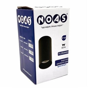 NOAS YL60-9162 FLORANSA 6x10 cm Siyah Sıva Üstü Silindir Spot Kasası