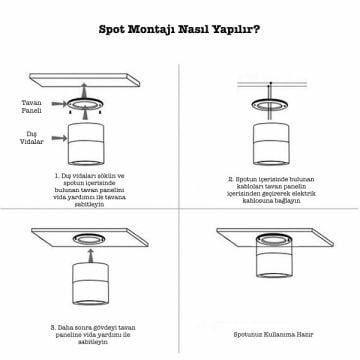 NOAS YL60-9162 FLORANSA 6x10 cm Siyah Sıva Üstü Silindir Spot Kasası