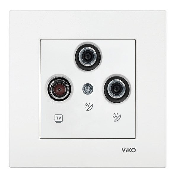VİKO Karre/Meridian 90967053 İkili Uydu Prizi (SAT-SAT-TV) [Beyaz]