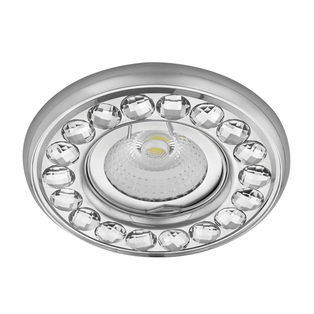 goldX ZE671 Taşlı Krom Yuvarlak Spot Kasası