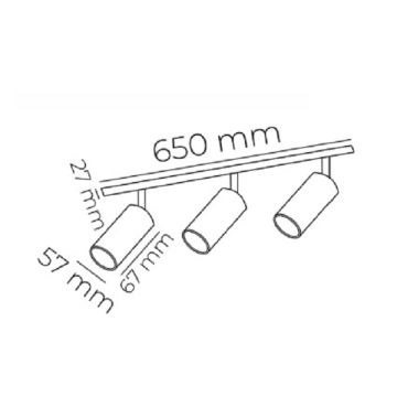 Crealight MOL072 Siyah Sıva Üstü Hareketli Üçlü Spot (GU10 Duylu)