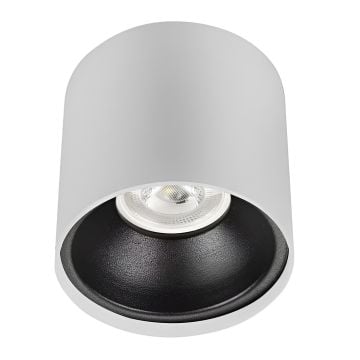 NOAS YL60-9141 ROMA 10x10 cm Siyah-Beyaz Sıva Üstü Silindir Spot Kasası