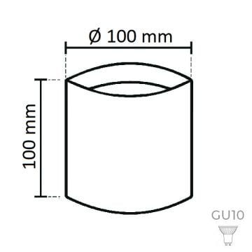 NOAS YL60-9142 ROMA 10x10 cm Beyaz-Siyah Sıva Üstü Silindir Spot Kasası
