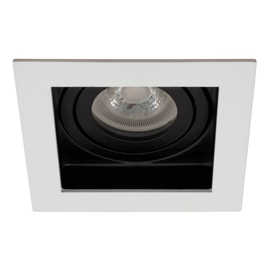 goldX ZE781-WH-B Beyaz-Siyah Sıva Altı Kare Spot Kasası