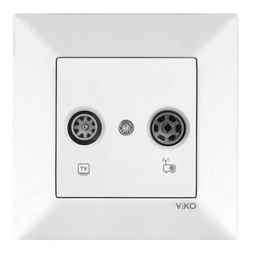 VİKO Karre/Meridian 90967022-24 TV-Radyo Prizi (12dB - Geçişli) [Beyaz]