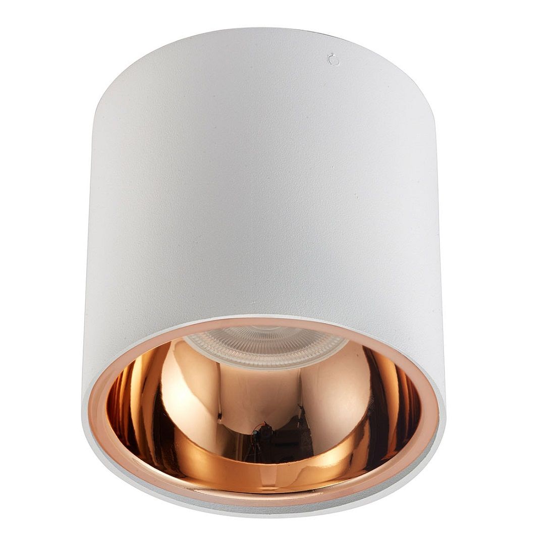 NOAS YL60-9146 ROMA 10x10 cm Beyaz-Rose Sıva Üstü Silindir Spot Kasası