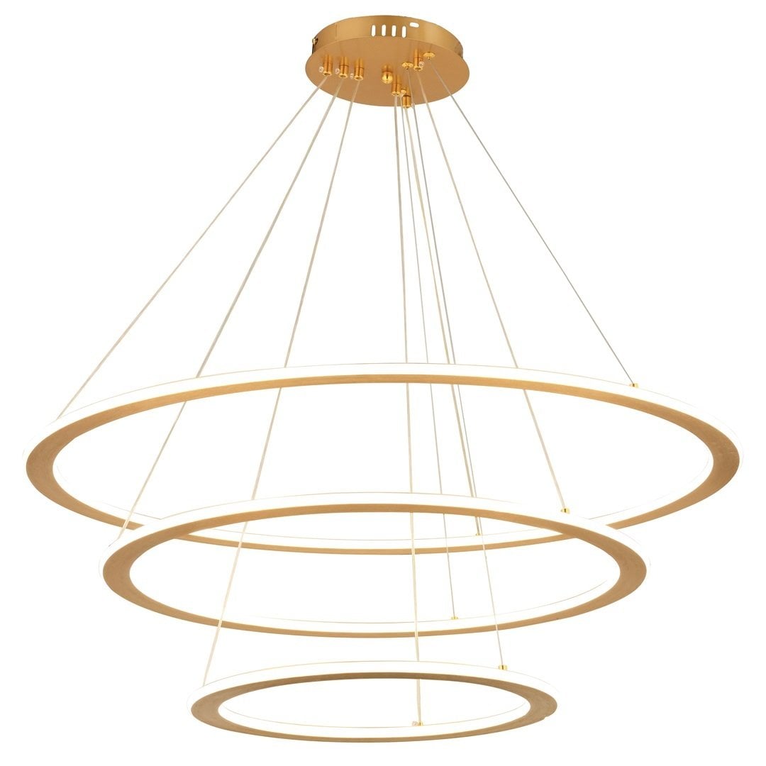 LW-665-3 388 Watt Üçlü Varak LED Avize - 3 Işık Renkli (Beyaz + Ilık Beyaz + Gün Işığı)