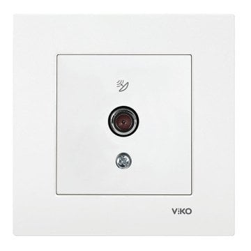 VİKO Karre/Meridian 90967009 Uydu Prizi (F Konnektörlü - Sonlu) [Beyaz]