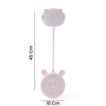 ACK AF11-10011 Dimli ve Dokunmatik Şarjlı LED Masa Lambası - Pembe - 3 Işık Renkli (Beyaz + Ilık Beyaz + Gün Işığı)