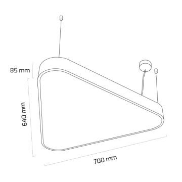 GOYA GY 8117-60 Siyah/Beyaz Kasa 73 Watt 64x64x70 cm Üçgen Sıva Üstü Lineer Armatür