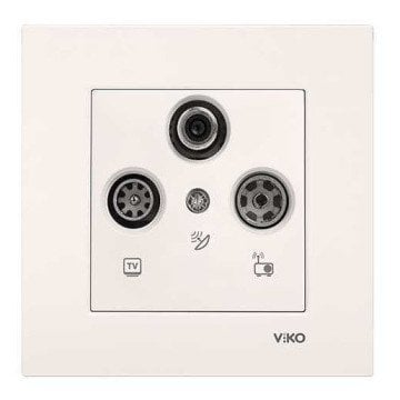 VİKO Karre/Meridian 90967252 Uydu Prizi (SAT-TV-RAD - 13dB - Geçişli) [Krem]