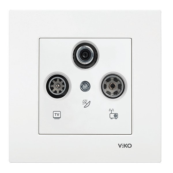 VİKO Karre/Meridian 90967041 Uydu Prizi (SAT-TV-RAD - Sonlu) [Beyaz]