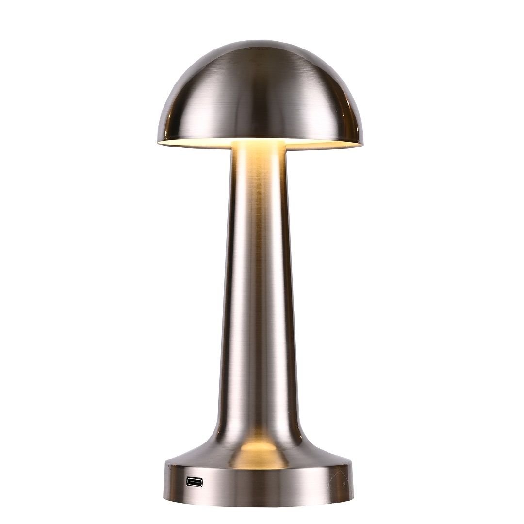 MOLLED MOL8095 3 Watt Dimli ve Dokunmatik, Şarjlı Saten Nikel LED Masa Lambası - 4 Işık Renkli (Beyaz + Ilık Beyaz Gün Işığı + Sarı)