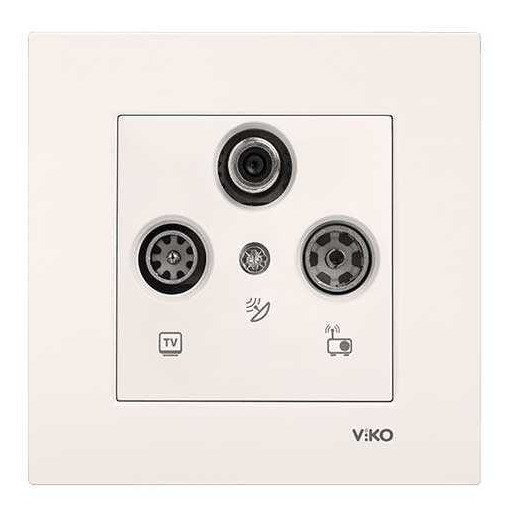 VİKO Karre/Meridian 90967241 Uydu Prizi (SAT-TV-RAD - Sonlu) [Krem]