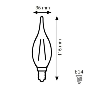 K2 GLOBAL KES498 4 Watt Şeffaf Camlı Rustik Kıvrık Mum Ampul
