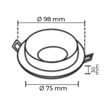 NOAS YL60-1211 DİCLE Sıva Altı Beyaz-Mat Gold Yuvarlak Spot Kasası (Metal)
