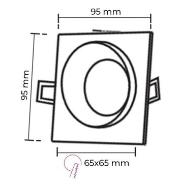 NOAS YL60-1310 TUNA Sıva Altı Beyaz-Siyah Yuvarlak Spot Kasası (Metal)