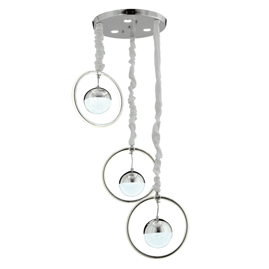 CL-590-3 Üçlü Krom LED Avize