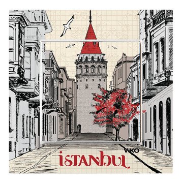 VİKO Karre Cities 90962800 Anahtar [Galata Temalı]