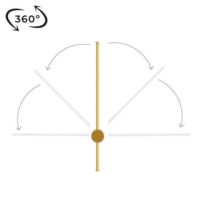 MOLLED MOL8327 21 Watt Gold/Eskitme 360 Derece Hareketli 100 cm LED Çubuk Aplik - Gün Işığı (3000K)