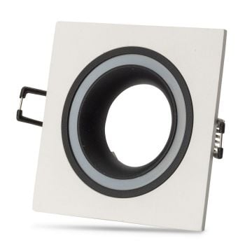 NOAS YL60-1321 İDİL Sıva Altı Beyaz-Siyah Kare Spot Kasası (Metal)