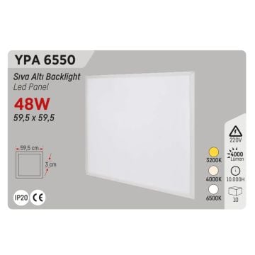 YCL YPA 6550 48 Watt Sıva Altı 60x60 Backlight LED Panel