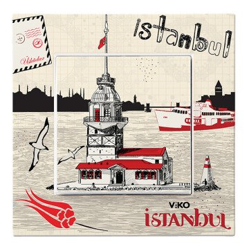 VİKO Karre Cities 90962802 Anahtar [Kız Kulesi Temalı]