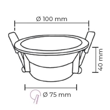 NOAS YL60-0412 GANJ Sıva Altı Beyaz-Mat Rose Yuvarlak Spot Kasası (Metal)