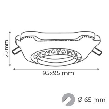 goldX ZE698-G Beyaz-Gold Kare Dekoratif Spot Kasası