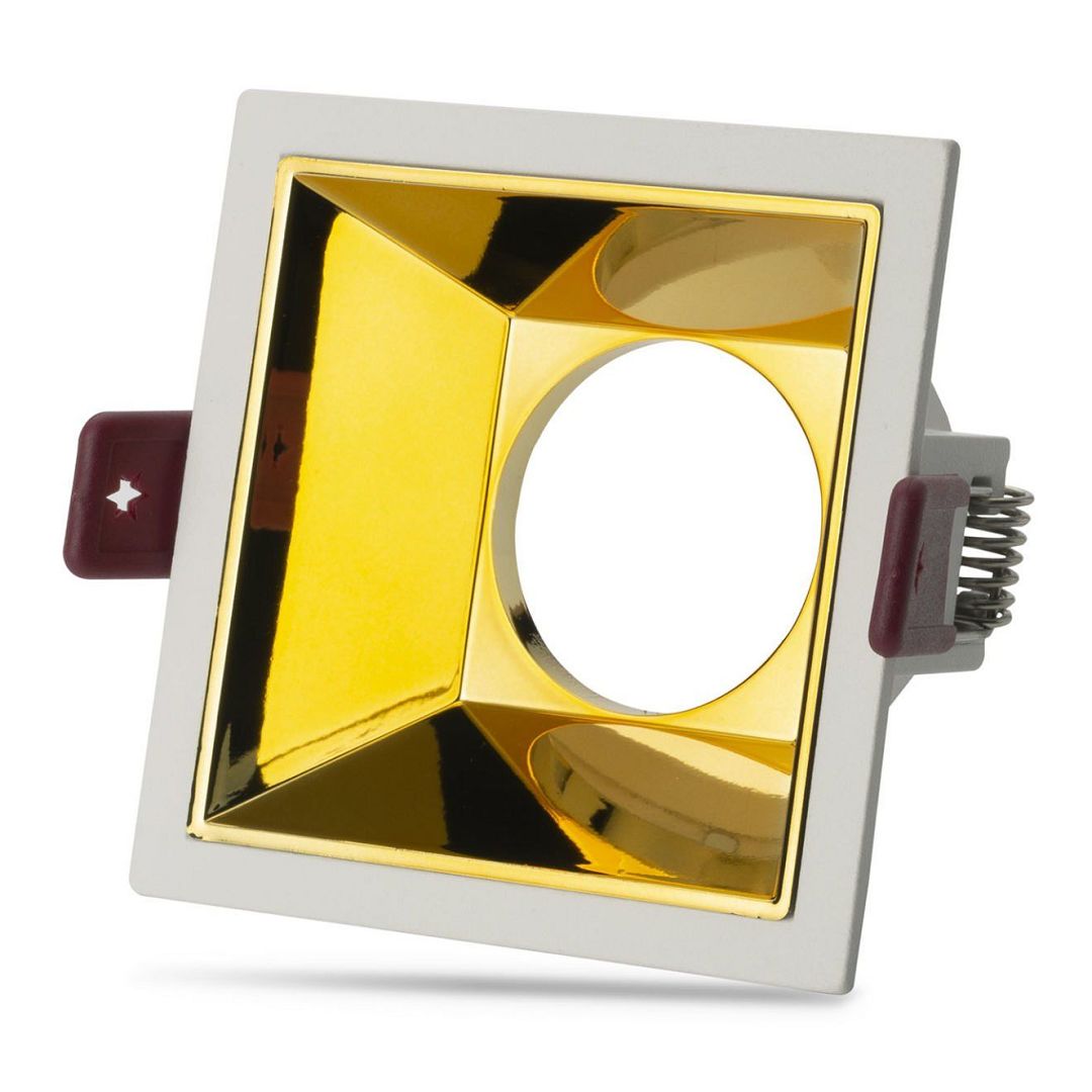 NOAS YL60-3404 Aras Sıva Altı Beyaz-Gold Kare Spot Kasası (Metal)