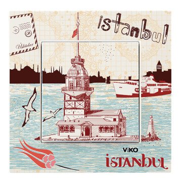 VİKO Karre Cities 90962808 Anahtar [Mavi Kız Kulesi Temalı]