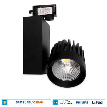 ACK AD30-04531 30 Watt Siyah Kasa LED Ray Spot - OSRAM LED & OSRAM/PHILIPS Driver - Beyaz Işık (6500K)