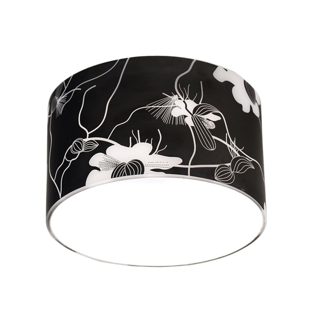 goldX ZE394 Çiçek Desenli Siyah Sıva Altı Yuvarlak Spot Kasası