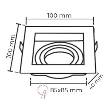 NOAS YL60-1361 Amazon Sıva Altı Beyaz-Siyah Kare Spot Kasası (Metal)