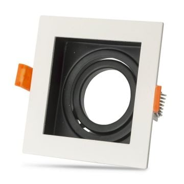 NOAS YL60-1361 Amazon Sıva Altı Beyaz-Siyah Kare Spot Kasası (Metal)